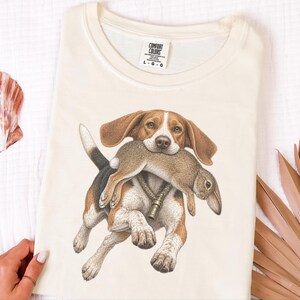 Camiseta de caza de beagle, regalo para cazadores de conejos, camiseta de perro sabueso, camiseta vintage para perros, regalo para deportistas al aire libre imagen 3