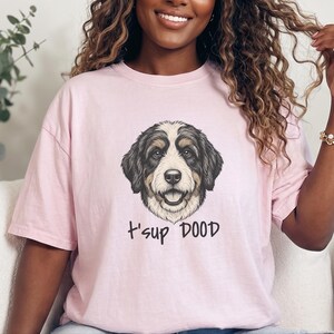 Comfort Colors Bernedoodle T-Shirt, T'sup Dood Dog Owner Tee, Tri-Color Bernese Mountain Dog Mix Shirt, Goldendoodle Sheepadoodle Doodle bild 10