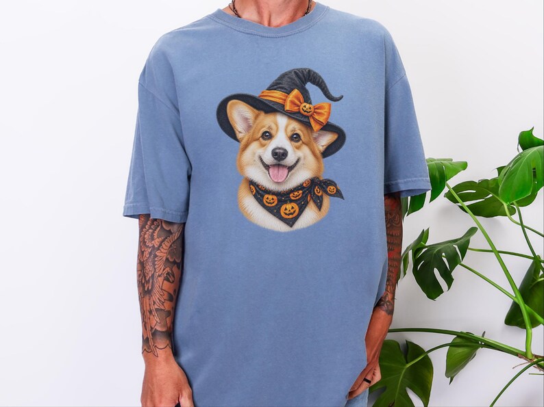 Corgi Halloween Tee, Dog Mom Fall Gift, Spooky Corgi Shirt, Halloween Dog Lover, Corgi Dad Present image 6