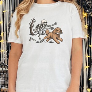 Skeleton Dog Shirt, Cockapoo Halloween Gift, Spooky Dog Tee, Funny Skeleton Shirt image 8