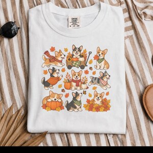 Autumn Corgi Shirt, Corgi Dog Gift, Fall Dog Mom Sweatshirt, Pumpkin Patch Tee, Corgi Lover Gift image 10