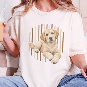 Yellow Lab Shirt, Labrador Retriever Gift, Cute Dog Lover Tee, Retriever Owner Present, Puppy Art Shirt image 6