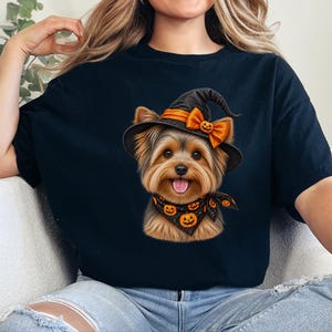 Yorkie Halloween Shirt, Yorkie Mom Gift, Witch Dog Shirt, Halloween Dog Shirt, Yorkie Lover Gift, Fall Dog Sweatshirt image 6
