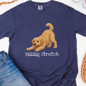 Comfort Colors Cute Dog Art Gift, Biiiiig Stretch Labrador Retriever Shirt, Yellow Lab Mom Tee, Funny Golden Lab Dad, Pet Owner Top image 3