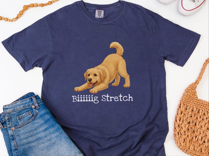 Comfort Colors Cute Dog Art Gift, Biiiiig Stretch Labrador Retriever Shirt, Yellow Lab Mom Tee, Funny Golden Lab Dad, Pet Owner Top image 3