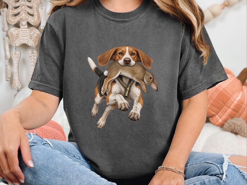 Camiseta de caza de beagle, regalo para cazadores de conejos, camiseta de perro sabueso, camiseta vintage para perros, regalo para deportistas al aire libre imagen 1