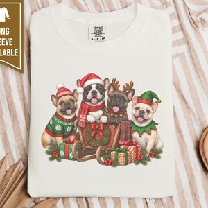 Frenchie Christmas Shirt, French Bulldog Christmas Shirt, Dog Christmas Shirt, Frenchie Mom Shirt, French Bulldog Gift, Dog Lover Shirt image 4