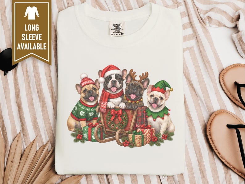 Frenchie Christmas Shirt, French Bulldog Christmas Shirt, Dog Christmas Shirt, Frenchie Mom Shirt, French Bulldog Gift, Dog Lover Shirt image 4