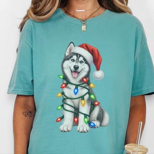 Husky Christmas Shirt, Husky Christmas Sweatshirt, Dog Christmas Gift, Holiday Dog Owner Gift, Siberian Husky Lover Tee image 4
