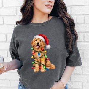 Camiseta navideña de Golden Retriever, regalo navideño para amantes de los perros, sudadera festiva para cachorros, regalo navideño para perros, camiseta de Retriever imagen 5