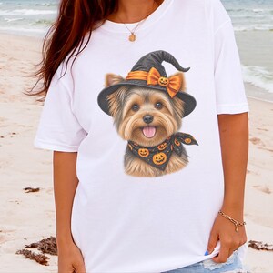 Yorkie Halloween Shirt, Yorkie Mom Gift, Witch Dog Shirt, Halloween Dog Shirt, Yorkie Lover Gift, Fall Dog Sweatshirt image 5