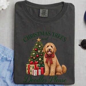 Kerstshirt voor honden, kerstcadeau voor Labradoodles, kerstbomen en doodles, trui voor hondenmoeders, T-shirt voor Labradoodle-liefhebbers, feestelijke top voor huisdiereigenaren afbeelding 10