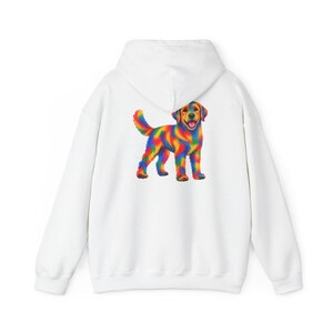 Colorful Dog Shirt, Dog Lover Gift, Golden Retriever Tee, Rainbow Pet Owner Present, Doodle Art Shirt image 12