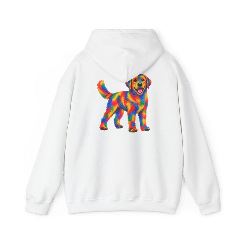 Colorful Dog Shirt, Dog Lover Gift, Golden Retriever Tee, Rainbow Pet Owner Present, Doodle Art Shirt image 12