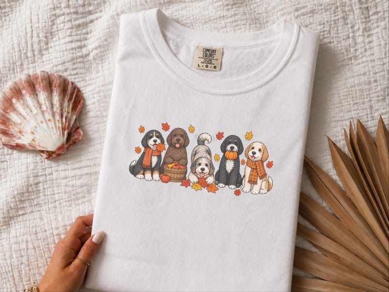 T-shirt d'automne Bernedoodle, Cadeau pour amoureux des chiens en automne, T-shirt maman Bernedoodle, T-shirt chiot mignon, Sweat-shirt pour amoureux des chiens Doodle image 5