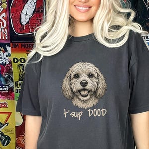 T-shirt Comfort Colors Goldendoodle Dog Mom, Sweat-shirt T'sup Dood Cavapoo, T-shirt graphique pour amoureux des Labradoodles, Col rond pour propriétaire de Bernedoodle image 9