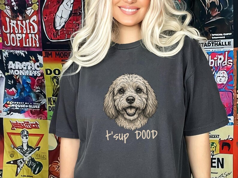 T-shirt Comfort Colors Goldendoodle Dog Mom, Sweat-shirt T'sup Dood Cavapoo, T-shirt graphique pour amoureux des Labradoodles, Col rond pour propriétaire de Bernedoodle image 9