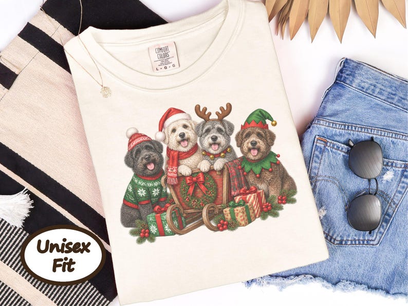 Schnoodle Christmas Shirt, Holiday Dog Lover Gift, Festive Puppy Sweatshirt, Christmas Dog Shirt image 8