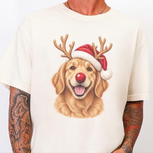 Weihnachtsshirt mit Golden Retriever-Motiv, festliches Hunde-Sweatshirt, Geschenk für Golden-Retriever-Mamas, Pullover mit Welpen-Ausschnitt, Weihnachtsshirt für Hundeliebhaber Bild 7