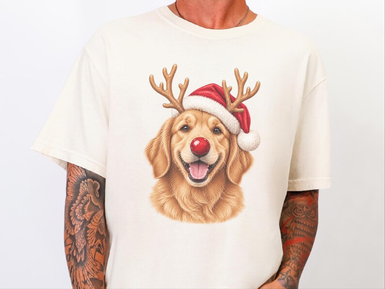 Weihnachtsshirt mit Golden Retriever-Motiv, festliches Hunde-Sweatshirt, Geschenk für Golden-Retriever-Mamas, Pullover mit Welpen-Ausschnitt, Weihnachtsshirt für Hundeliebhaber Bild 7