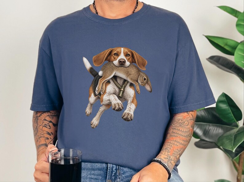 Camiseta de caza de beagle, regalo para cazadores de conejos, camiseta de perro sabueso, camiseta vintage para perros, regalo para deportistas al aire libre imagen 2