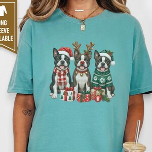 Boston Terrier Christmas Shirt, Dog Christmas Shirt, Boston Terrier Gift, Christmas Pet Shirt, Santa Dog Shirt, Holiday Dog Tee image 6