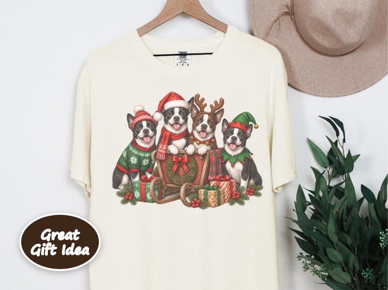 Boston Terrier Christmas Shirt, Boston Terrier Gift, Christmas Dog Shirt, Holiday Dog Lover Tee, Festive Pet Owner Gift image 9