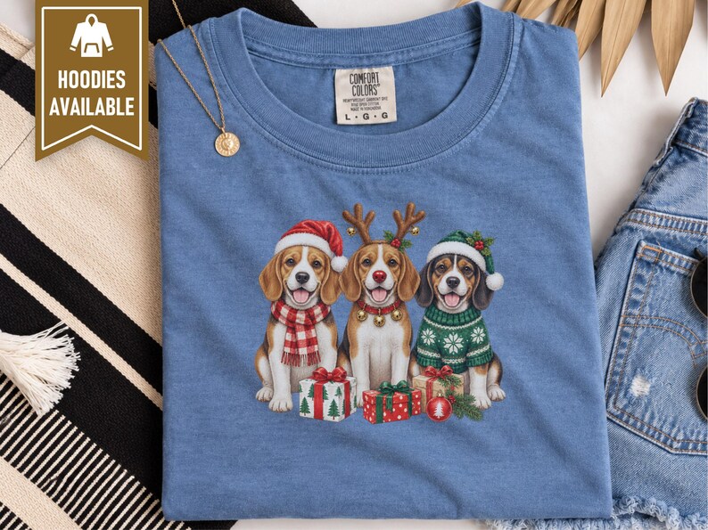 Christmas Beagle Shirt, Beagle Lover Gift, Holiday Dog Sweatshirt, Christmas Puppy Tee, Dog Mom Present image 10