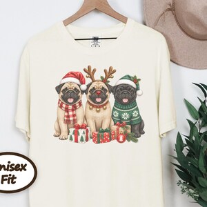 Christmas Pug Sweatshirt, Pug Christmas Gift, Holiday Dog Shirt, Pug Lover Sweatshirt, Festive Puppy Crewneck, Pug Mom Gift image 8