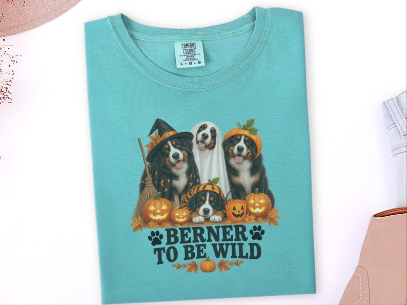 Bernese Dog Shirt, Berner Mom Gift, Halloween Dog Tee, Witch Dog Shirt, Spooky Season Shirt, Mountain Dog Gift image 7
