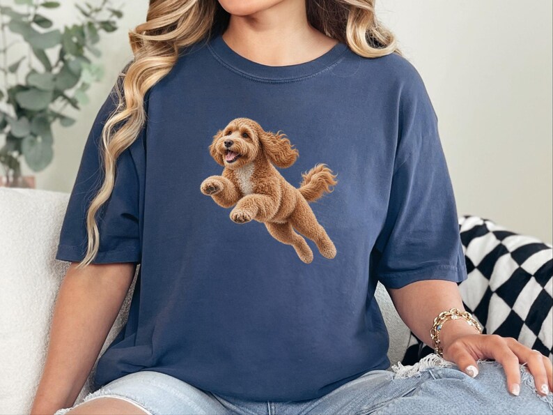 Cockapoo Shirt, Cockapoo Mom Gift, Running Dog Tee, Doodle Lover Shirt, Fast Dog Apparel, Pet Owner Gift image 2