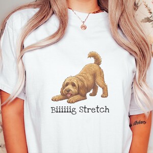 Comfort Colors Brown Doodle Dog Shirt, Biiiiig Stretch Funny Goldendoodle Print Tee, Labradoodle Dog Lover Gift, Fur Mama Puppy Present image 7