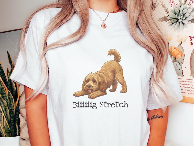 Comfort Colors Brown Doodle Dog Shirt, Biiiiig Stretch Funny Goldendoodle Print Tee, Labradoodle Dog Lover Gift, Fur Mama Puppy Present image 7