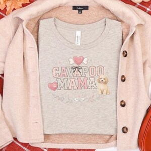 Cavapoo Mom Shirt, Cavapoo Mama Dog Lover T-Shirt, Dog Owner Gift, Fur Mama Tee, Puppy Parent Present for Pet Owners, Cavapoo Owner Gift image 4