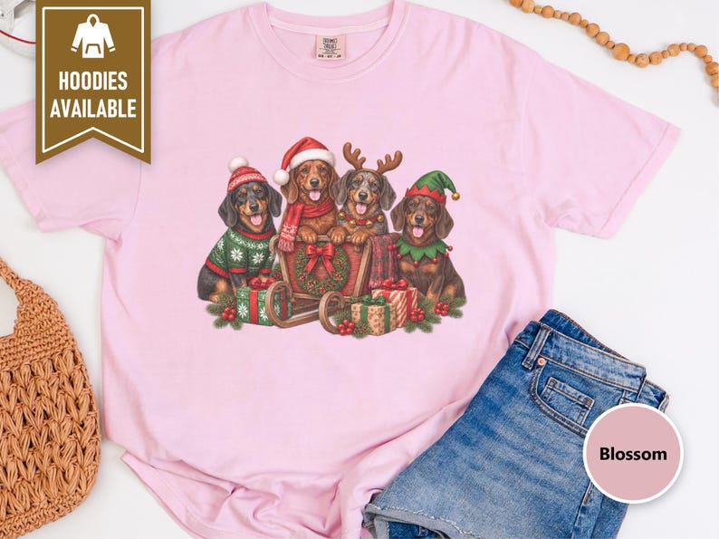 Christmas Dachshund Shirt, Wiener Dog Christmas Gift, Dachshund Dad Shirt, Sausage Dog Christmas Tee, Doxie Mom Sweatshirt image 8