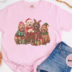 Christmas Labradoodle Shirt, Labradoodle Christmas Gift, Santa Dog Tee, Dog Mom Christmas Shirt, Holiday Pet Shirt, Labradoodle Lover Gift image 1