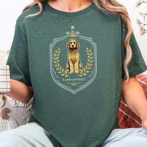 Golden Labradoodle Royal Crest Shirt, Regal Pet Art Goldendoodle Hoodie, King Dog Portrait Labradoodle Tee, Dog Lover Gift image 5