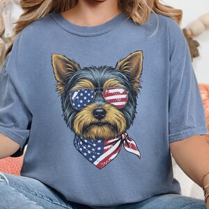 Yorkshire terrier, amerikansk flagga, hund, present, present, present, gåva bild 9