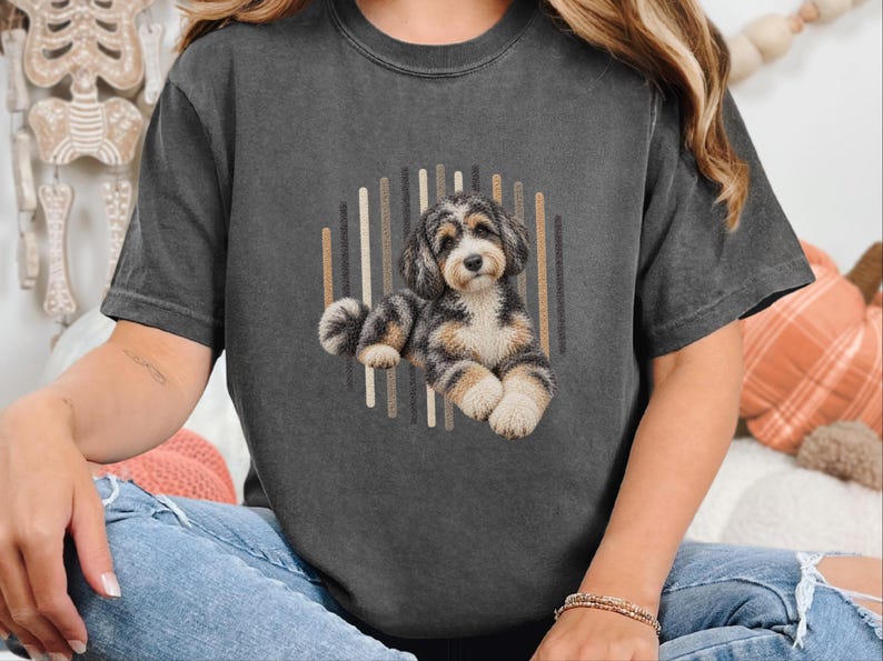 Aussiedoodle shirt, Aussiedoodle cadeau, shirt voor hondenmoeder, driekleurig puppy shirt, shirt voor doodle-liefhebbers, cadeau voor hondeneigenaar afbeelding 9