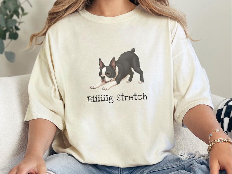 Comfort Colors Energetic Dog Biiiiig Stretch Boston Terrier Shirt, Funny Dog Lover Pet Owners Gift, Playful Boston Terrier Mom Tee image 6