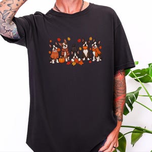 Boston Terrier Fall Shirt, Dog Lover Gift, Cozy Autumn Tee, Cute Puppy Shirt, Boston Terrier Owner Gift, Fall Dog Sweatshirt image 7