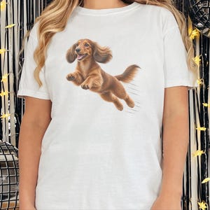 Camiseta de perro salchicha, regalo para papá de perro salchicha, camiseta de perro salchicha de pelo largo, camiseta para mamá de perro salchicha, regalo para amantes de los perros salchicha, camiseta divertida de perro salchicha imagen 5