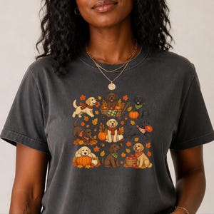 Camiseta de Labrador de otoño, regalo para amantes de los perros de otoño, linda camiseta para mamás de Labrador, suéter de cachorro para Acción de Gracias, ropa acogedora para dueños de mascotas de cosecha. imagen 10