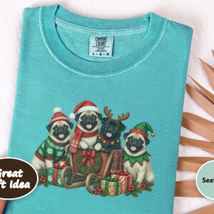 Christmas Pug Shirt, Pug Lover Gift, Holiday Dog Tee, Festive Puppy Sweatshirt, Christmas Pet Shirt image 9