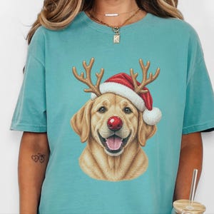 Christmas Dog Shirt, Yellow Lab Gift, Holiday Dog Sweater, Lab Mom Sweatshirt, Santa Paws Christmas image 1