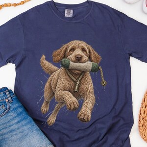 Labradoodle Shirt, Labradoodle Gift, Waterfowl Hunter, Hunting Dog Art, Outdoor Enthusiast, Duck Hunting Tee, Doodle Dog Dad Gift image 7