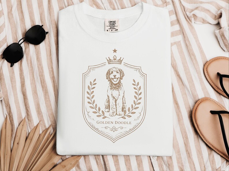 Comfort Colors Doodle Dog Gift, Curly Dog Mom Tee, Goldendoodle Dad Vintage Dog Graphic, Funny Pet Lover Animal Person Shirt, 90s Animal Tee image 7