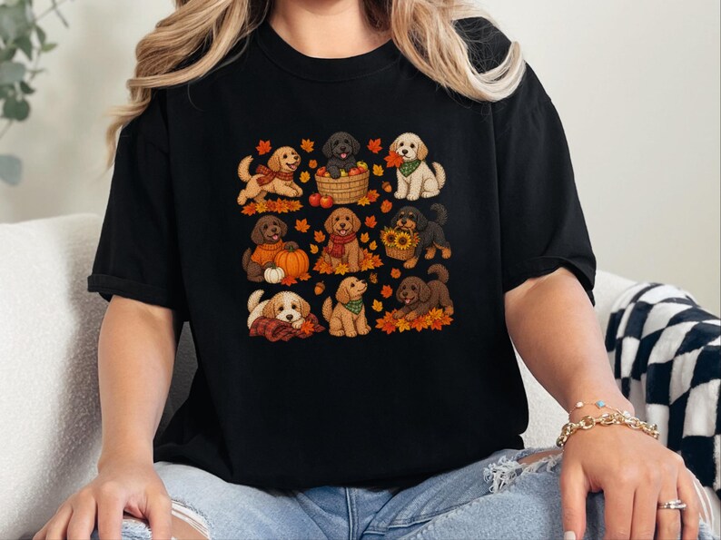 Cavapoo Mom Shirt, Cavapoo Lover Gift, Autumn Dog Shirt, Fall Puppy Tee, Doodle Dog Owner Gift, Thanksgiving Dog Shirt image 9
