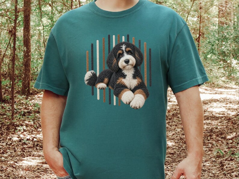 Bernedoodle shirt, cadeau voor Bernedoodle-moeder, driekleurige Bernedoodle, Doodle hondenshirt, cadeau voor Bernedoodle-eigenaar afbeelding 9