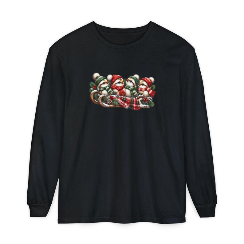Christmas Birds Shirt, Holiday Bird Lover Gift, Winter Wildlife Tee, Cute Animal Sweatshirt, Festive Christmas Bird Shirt image 13
